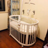 Boori奥西斯进口实木多功能新生婴儿床宝宝拼接床榉木圆床可移动可调解 南洋杉【薏米白】 实拍图