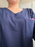 乐倍康洗手衣男女刷手服长短袖医生服弹力护士服工作服定制口腔美容牙科 藏蓝色-女款长袖（无肩扣） M 实拍图
