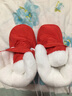 Auro Mesa婴儿棉鞋冬加绒厚款新生儿保暖棉靴子软底防滑宝宝学步鞋步前鞋 红色 12 cm内长 实拍图