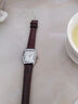 聚利时邢菲同款复古休闲皮带小众酒桶手表女士学生考试石英情侣表JA-703 咖带白面女款【原装针扣】 +原装礼盒+小镜子+电池2 实拍图