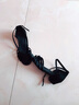 艾舞戈 少儿拉丁舞鞋女童成人中跟广场舞演出儿童跳舞鞋软底练功鞋 纯黑-打结款 34 实拍图