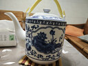 陶沁泉陶瓷茶壶青花瓷套装茶具景德镇凉水冷水茶水泡茶提梁壶大容量 荷塘月色单壶2.8L小号 实拍图