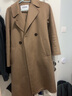 三只小山羊 【杨幂同款】长赫本 中长款 双面100纯羊绒秋冬小个子大衣女 驼色 XS 实拍图
