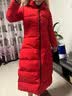 君羽反季羽绒服女过膝长款800高蓬白鹅绒加厚时尚狐狸真毛领鹅绒服女 中国红 M （推荐96-105斤） 实拍图