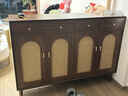 百裕达新中式藤编鞋柜实木框家用门口客厅透气储物柜入户门收纳柜玄关柜 长100CM+带腿款【12CM木腿】 上门安装【省心】 实拍图