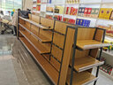 乐品展示超市钢木货架便利店双面置物架商店食品柜文具店木质单面展示架 【钢】单组合三 实拍图