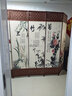 煦悦实木布艺屏风隔断现代中式简约屏风隔断折屏座屏玄关客厅餐厅书房宾馆酒店办公室阳台隔断屏风艾灸养生屏 家和富贵 2米高x0.5米宽双面图案一扇 实拍图