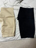 真维斯（Jeanswest）五分休闲短裤男士夏季薄款宽松直筒运动中裤子西裤新款冰丝裤 黑色+卡其色 34 码 实拍图