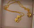 六福珠宝足金栀子花黄金项链女款套链含吊坠 计价 GMGTBN0009A 约4.57克 实拍图