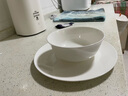 隆达骨瓷陶瓷餐具 纯白盘子 饭盘汤盘骨碟菜盘西餐盘  简约健康家用实用 纯白浅盘 2个 8.5英寸 实拍图