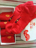 雀喜美5双红袜子男本命年大红袜女踩小人中筒袜婚庆喜庆福字情侣袜子 红袜子女 5双 实拍图
