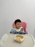Beeshum贝斯哈姆宝宝餐盘吸盘一体式硅胶儿童辅食碗婴儿餐具套装带叉子 辅食碗 米黄色 实拍图