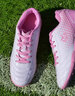 亿步仑（YIBULUN）女子粉色足球鞋儿童碎钉球鞋女TF中小学生足球训练鞋运动鞋女钉鞋 0999白粉碎丁 34 实拍图