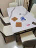 木如金镶轻奢餐桌椅组合现代简约小户型钢化玻璃子吃饭家用快餐饭店出租房 黑腿+白面+白玻配6把闪电椅 120cm *宽70cm*高75cm 实拍图