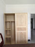 鸿蓝推拉门衣柜松木经济型全实木大衣橱现代简约家用滑动卧室衣柜 长140深50高200(入户包安装) 原木无漆【现货】 实拍图