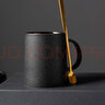 美杜 粗陶磨砂马克杯带勺陶瓷杯带把水杯大容量茶杯咖啡杯创意办公杯 素雅马克杯【普通包装】 实拍图