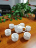 杰艺茶具陶瓷单个茶 耐热个人杯双层泡茶杯大号主人杯品茗杯青花瓷山水功夫茶杯 双层青花单杯-白金叶子 普通安全包装 实拍图