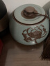 融达陶瓷茶叶罐密封罐家用存茶罐储存罐瓷罐绿茶红茶普洱储茶罐订制 白玉金宝茶叶罐（亮金版） 850ml 实拍图