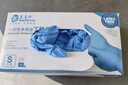 塞莫诗一次性丁腈手套 弹性贴手防水耐污 清洁100只/盒 蓝色 小号S码 实拍图