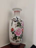梓琦景德镇陶瓷器富贵竹书房落地大花瓶摆件复古客厅电视柜插花工艺品 大号水点桃花冬瓜-配木底座 47cm 实拍图