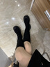 天美意鞋子女鞋商场同款粗跟增高显瘦弹力长靴女时装靴CPB80DG3 黑色 37 实拍图