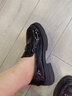 卓诗尼乐福鞋女鞋厚底春季英伦风百搭单鞋一脚蹬小皮鞋 黑色 40 实拍图