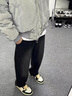 棉致美式加绒加厚牛仔裤男秋季新款高街烟灰色休闲阔腿裤直筒休闲裤子 灰色【F228加绒高品质29】 XL 125-135斤 实拍图