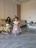 童妤童装女童连衣裙夏装新款网纱裙中大儿童洋气公主裙子短袖旗袍汉服 粉红色 120 码建议身高105-115cm 实拍图