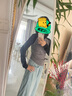 西遇新中式长袖上衣女2024年春季新款插肩袖改良国风收腰T恤 灰色 L 实拍图