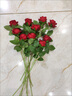 花叙仿真玫瑰花婚礼仿生花装饰生日礼物花束插花客厅绒布假花家居摆件 艳红色（大红）-花朵7cm 11支（爱你一心一意） 实拍图