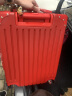卡希度大红色行李箱结婚陪嫁拉杆箱男女蜜月旅行箱铝框密码箱婚庆皮箱子 一心一意-轻便拉链款 20英寸丨登机箱 实拍图