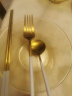 沐顺 304西餐餐具 不锈钢牛排刀叉勺套装 白金三件套（刀叉勺） 实拍图