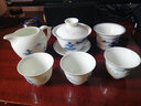 恒铭昌景德镇手绘青花陶瓷茶具套装10头家用办公整套功夫茶具6人盖碗茶杯私人可印广告logo礼品定制 青花山水玉兰杯套装6款杯 实拍图