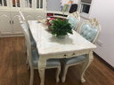 御尊匠心欧式大理石餐桌实木椅子组合长方形奢华家用高档雕花白色经济型 1.3米印花理石桌+4把贵妃椅 实拍图