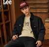 Lee舒适翻领仿羊毛深灰色男长袖夹克外套休闲潮流LMT009099206 深灰色 M 实拍图