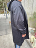HOUQIYE风衣男秋冬季中长款大码连帽大衣加棉加厚保暖宽松韩版潮牌外套 F994黑色加棉 5XL（200-220斤） 实拍图