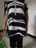 莎妮朵罗大码女装套装女胖mm夏胖人显瘦加肥加大码女装宽松休闲套装16014 条纹套装16014 XL （建议115-130斤） 实拍图