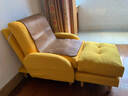 积木部落 懒人沙发实木阳台靠背椅子卧室休闲椅单人沙发客厅折叠躺椅 黄色沙发+脚踏 实拍图