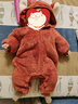 papa爬爬秋冬新款男女宝宝动物造型爬服抱抱绒连体衣婴儿保暖哈衣 橘红色 73cm 实拍图
