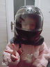 AD新国标电动车头盔女士秋冬季保暖围巾防雾全盔男女款四季通用电瓶车安全帽冬天3C认证摩托车头盔 新国标B类【粉兔】透明 均码 实拍图