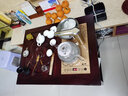 嵊艺 实木小户型茶桌椅组合移动喝茶阳台简约现代家用功夫客厅办公室 小茶桌整套加盖板配玻璃壶 花利色 实拍图