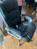 凯联（KAILIAN）真皮老板椅可躺办公椅按摩大班椅舒适久坐电脑椅家用转椅高档椅子 贵族黑+搁脚 纳帕皮+按摩 实拍图