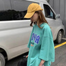 萨姆依 ins超火短袖T恤女夏2023夏季新款韩版宽松学生BF原宿港风半截袖oversize休闲上衣 薄荷绿【闪电字母】 L 实拍图