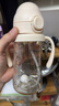 UBMOM吸管杯婴儿宝宝学饮杯儿童喝水杯直饮杯牛奶杯ppsu吸管奶瓶1-3岁 弹盖式米色小松鼠-专利防喷 280ml 实拍图