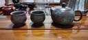 此时此刻 钦州坭兴陶纯手工茶壶泡茶壶荷花浮雕西施壶全手工茶器茶具 荷花西施全雕（1壶2杯） 210ml 实拍图