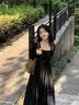 GARNUO赫本风黑色无袖连衣裙子女夏季新款春秋法式茶歇收腰背心吊带长裙 黑色 S 【80-100斤】 实拍图