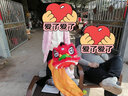 千奇梦儿童舞狮子幼儿园小狮子头塑料耐摔小孩玩具舞狮道具整套醒狮表演 升级版6寸红色+带毛尾巴+8件套_适合2-7岁 实拍图