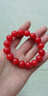 彩荷云南保山红色手串柿子红手串男女款石英岩处理 13mm手串 实拍图