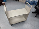 钱柜钢制二层平板书车图书馆移动小推车钢制书架书店手推车灰白色 实拍图