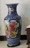 垚罄 陶瓷粉彩落地大花瓶客厅工艺品摆件花艺 1米大花瓶酒店企业 春风得意 蓝款  90cm单根 配底座 实拍图